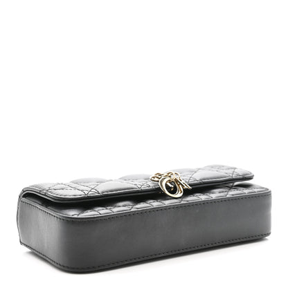 Christian Dior Lambskin Cannage Dior Talk Phone Pouch Black 4 of 10