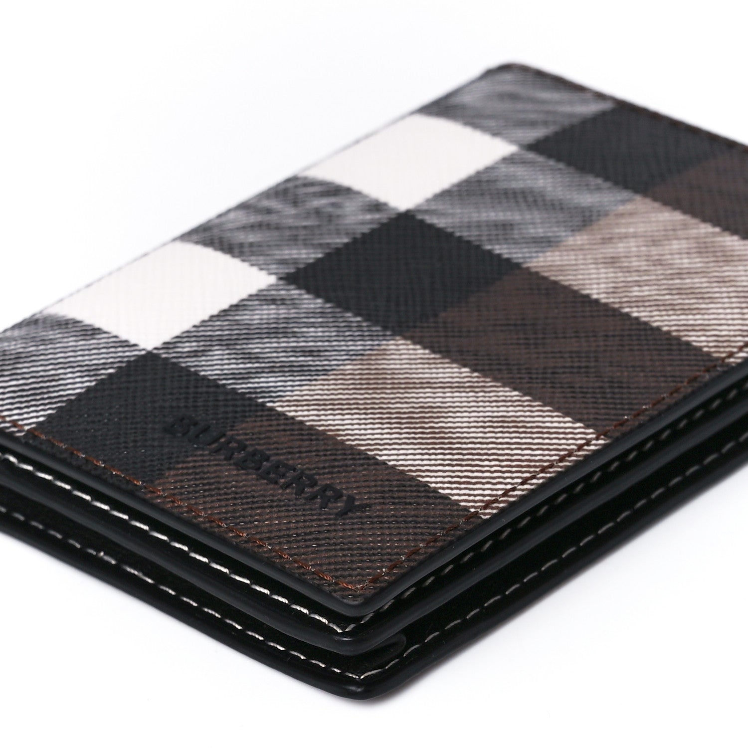 Burberry E-Canvas Check Folding Card Case Dark Birch Brown 14 of 15