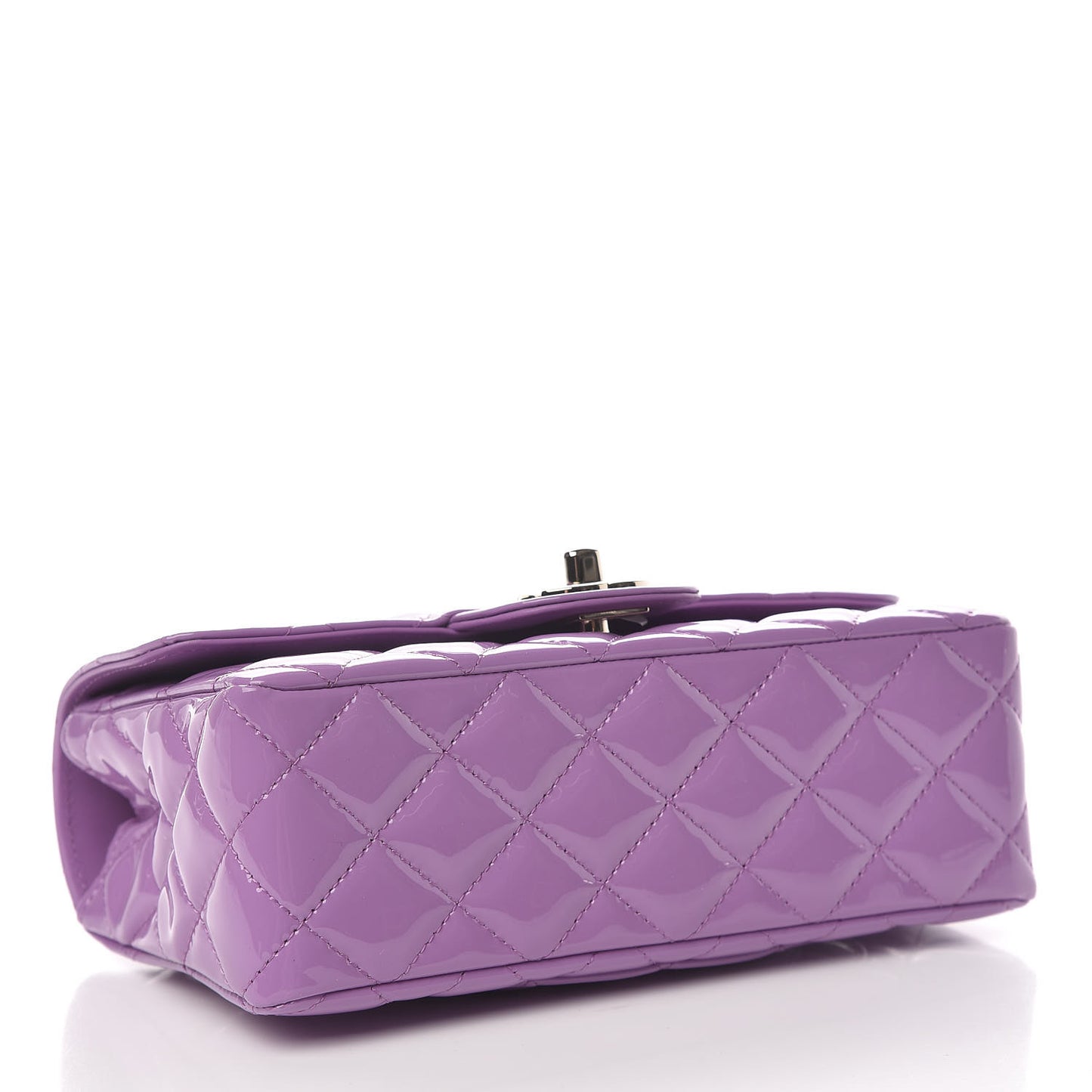 Patent Quilted Mini Rectangular Flap Purple