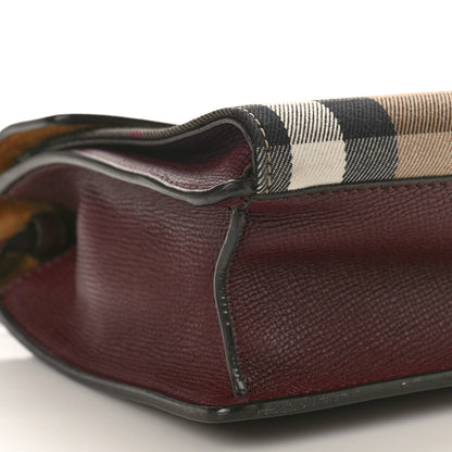 Burberry Derby Calfskin House Check Small Macken Crossbody Bag Mahogany Red 9 of 10