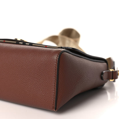 Burberry Calfskin Vintage Check Note Crossbody Bag Tan 8 of 9