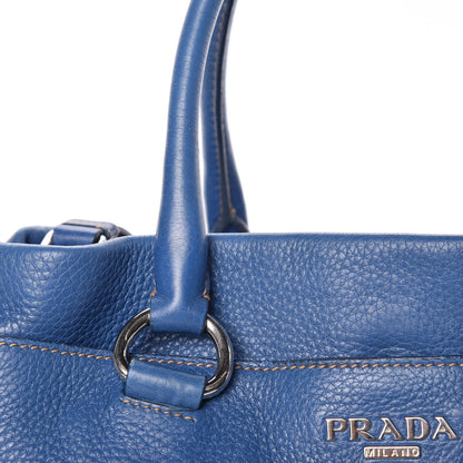Prada Cervo Deerskin Tote Blue 10 of 16
