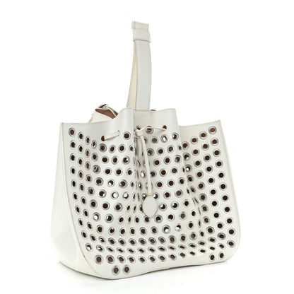 Alaia Calfskin Grommet Rose-Marie 28 Bag White 3 of 14
