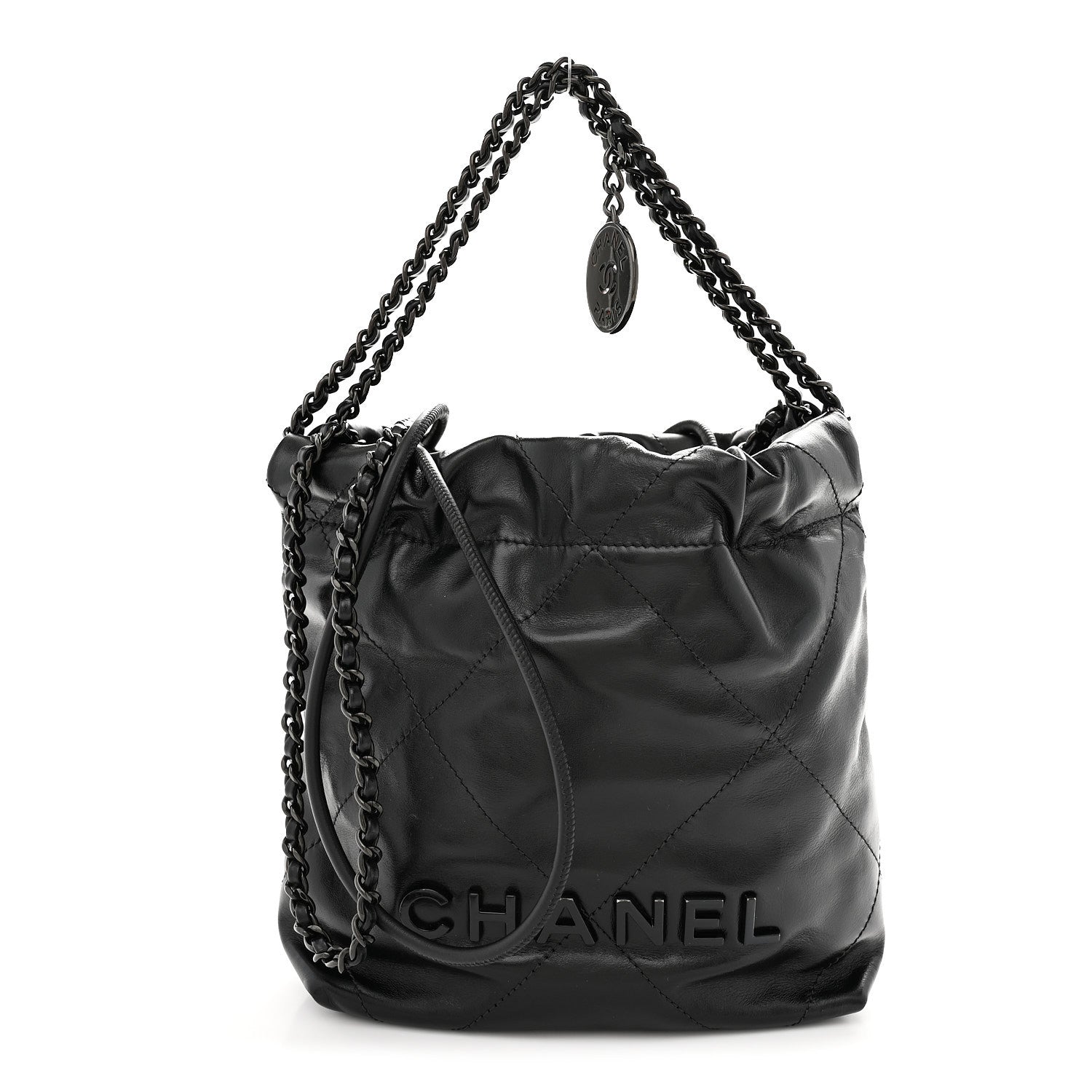 Chanel Shiny Calfskin Quilted Mini Chanel 22 So Black 1 of 11