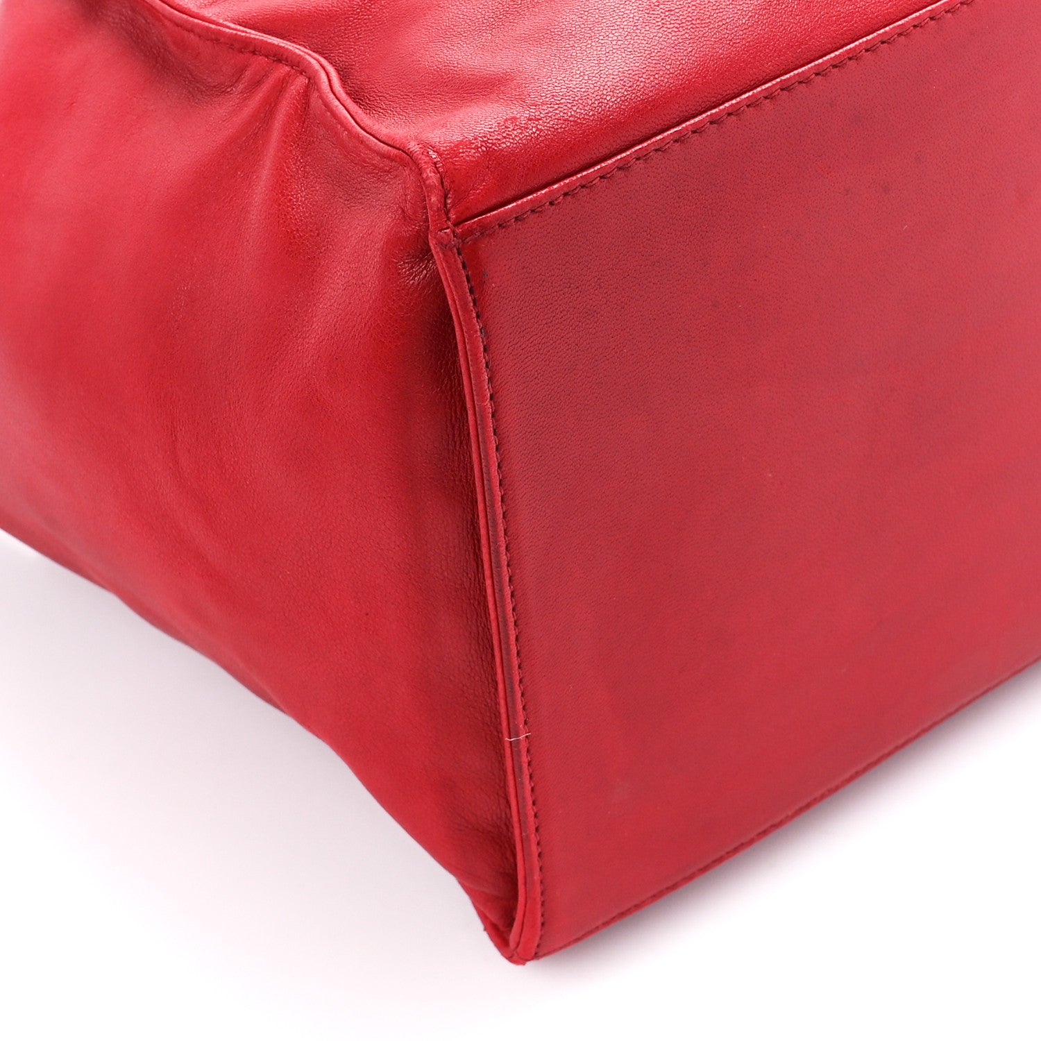 Chanel Lambskin CC Drawstring Bucket Bag Red 11 of 16