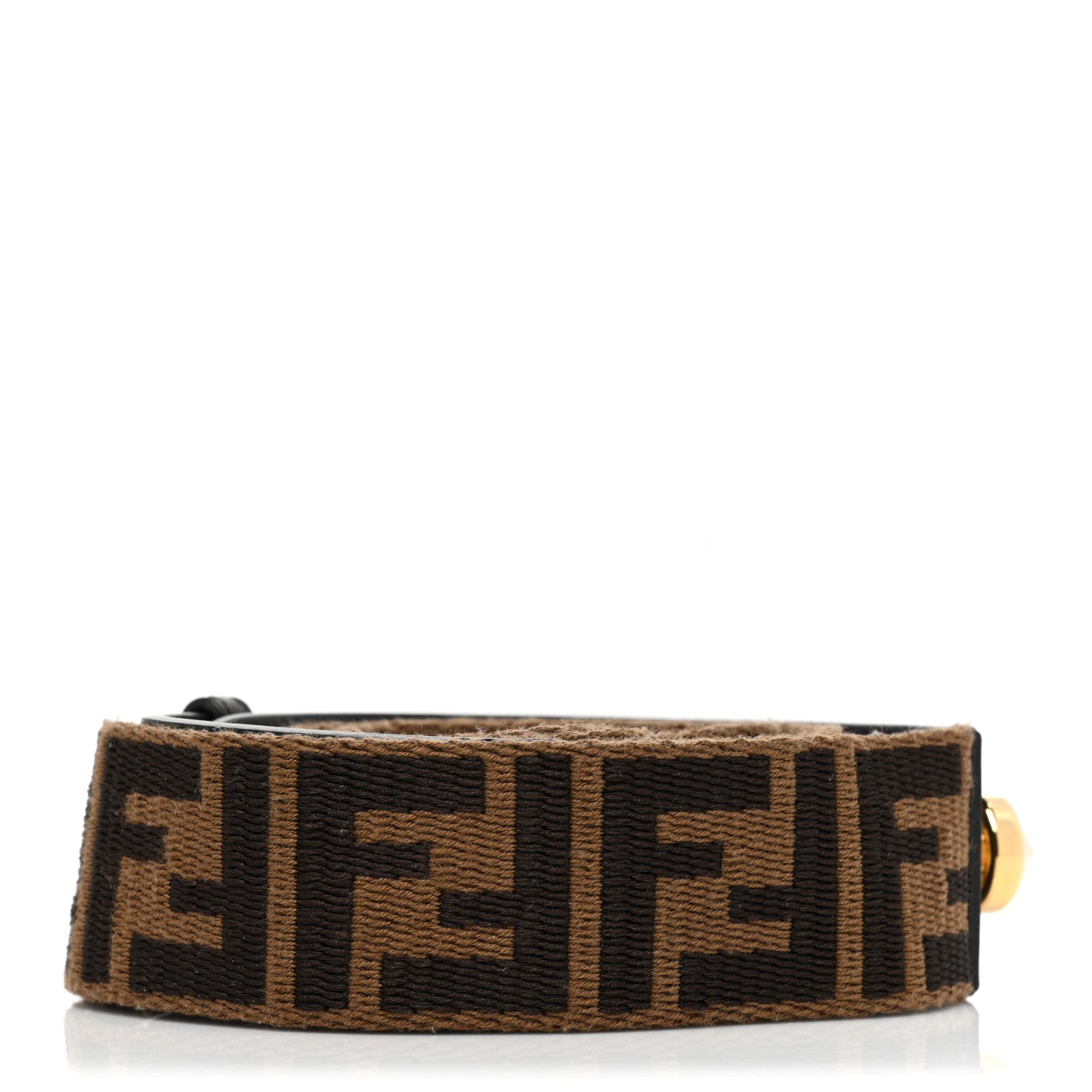 Fendi Ribbon Vitello Century FF 1974 Studded Strap You Fango Marrone Ebano 2 of 5