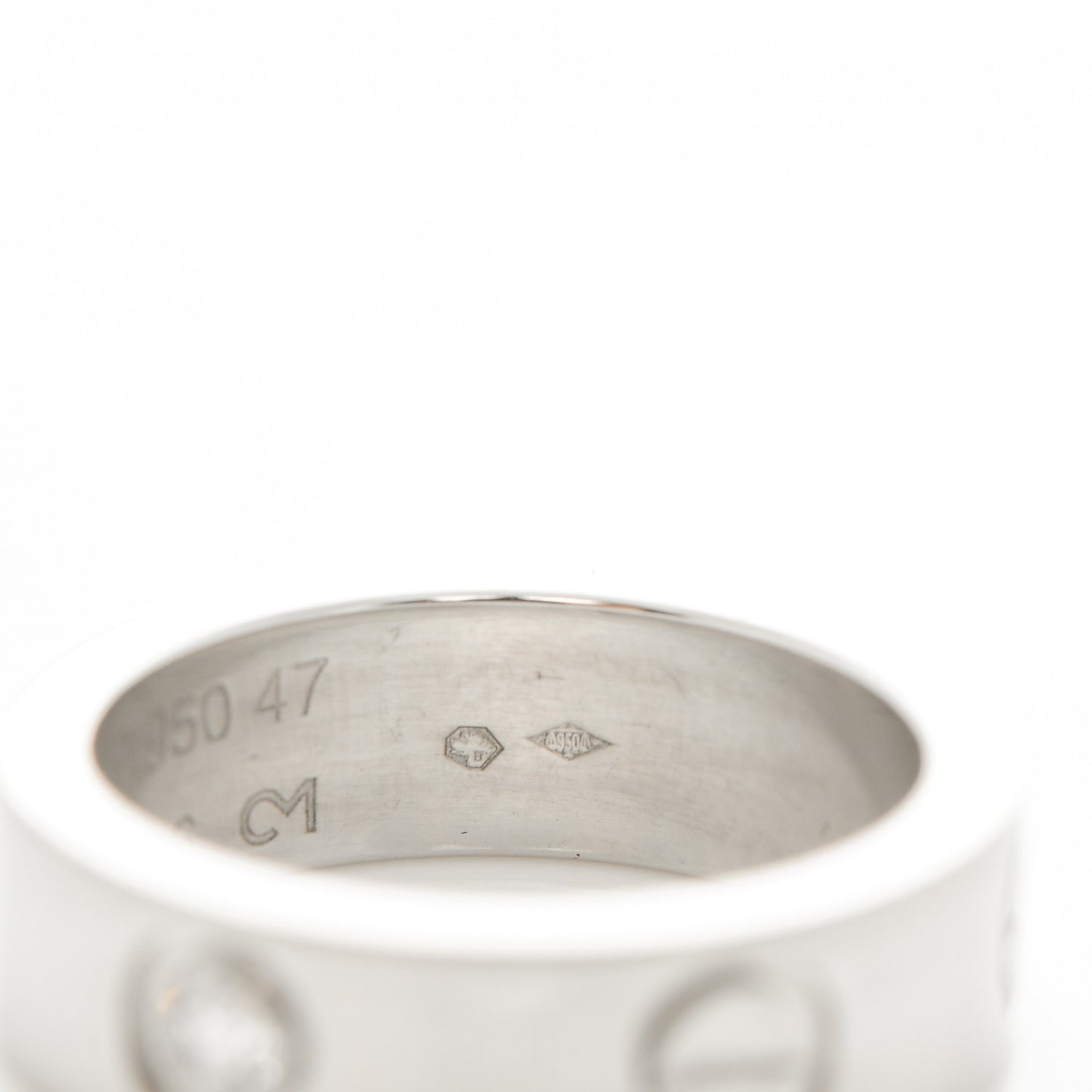 Platinum Diamond 5.5mm LOVE Ring 47 4.25