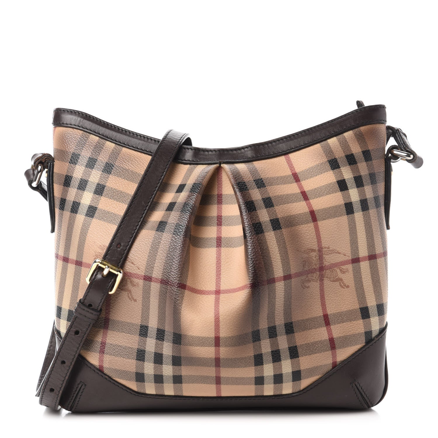 Burberry Haymarket Check Hartham Shoulder Bag Chocolate 1 of 12