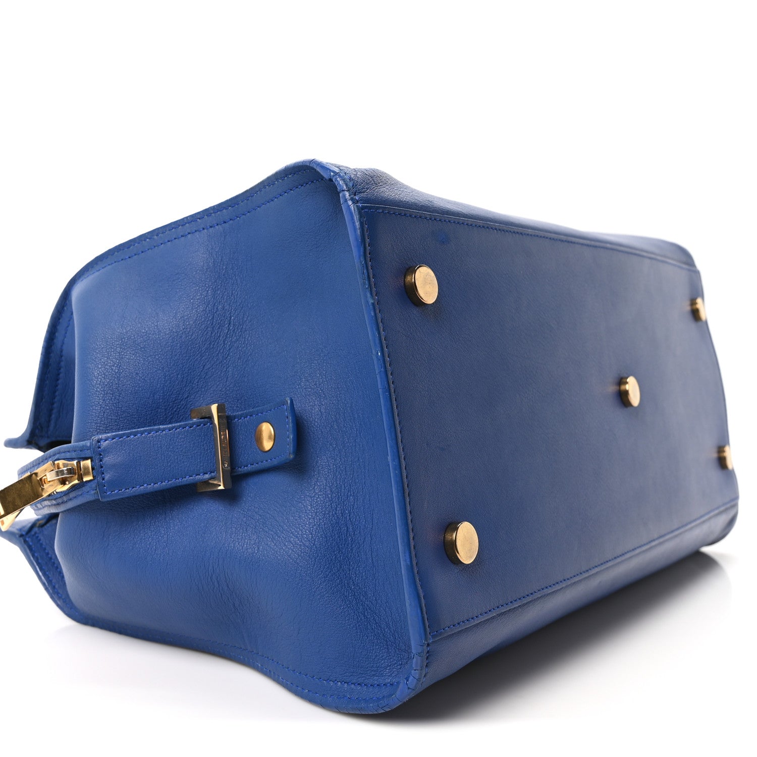 Saint Laurent Calfskin Medium Monogram Cabas Blue Majorelle 8 of 9