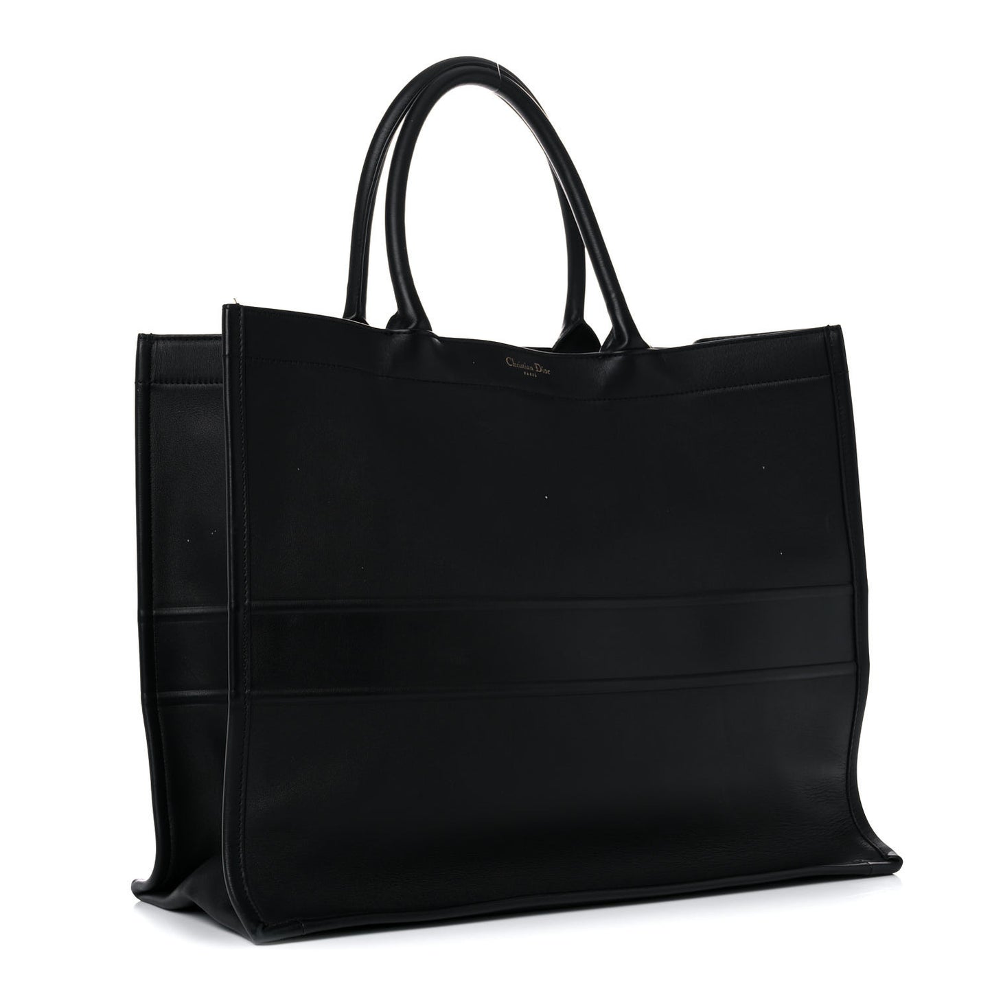 Calfskin Large Surrealism Book Tote Black