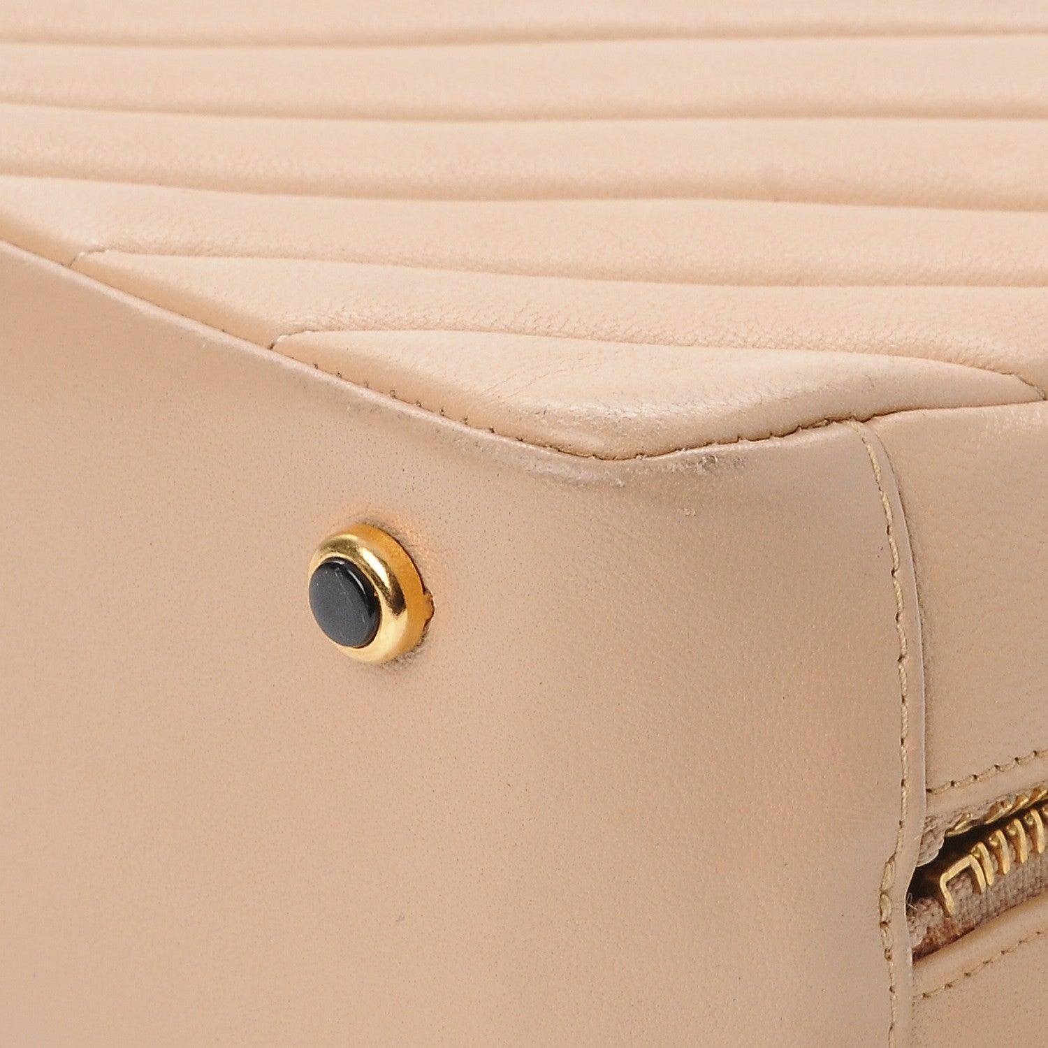Chanel Lambskin Chevron Quilted Shoulder Bag Beige 14 of 14