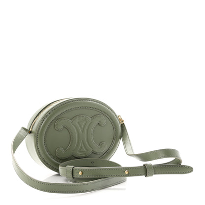 Celine Smooth Calfskin Cuir Small Triomphe Oval Crossbody Purse Sage 3 of 10