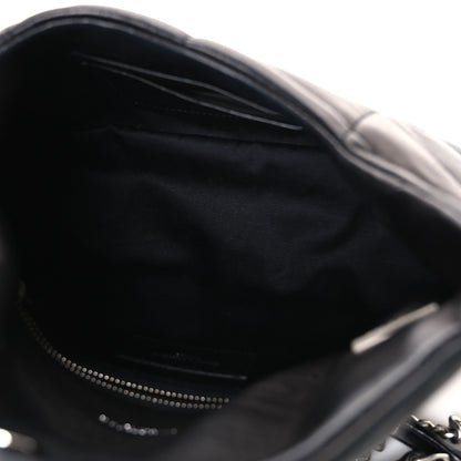 Saint Laurent Lambskin Quilted Toy Loulou Puffer Monogram Chain Satchel Black 5 of 10