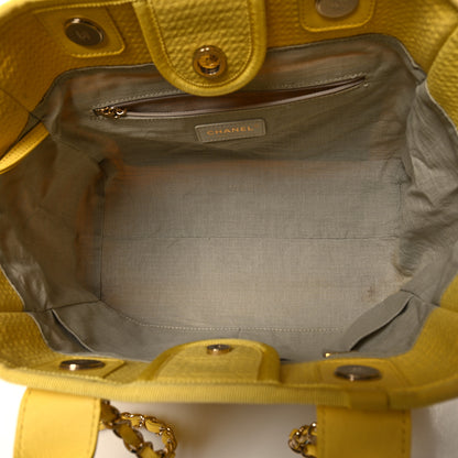 Chanel Mixed Fibers Small Deauville Tote Yellow 6 of 16