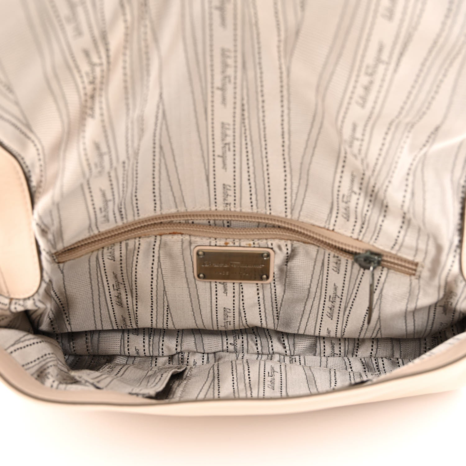 Salvatore Ferragamo Calfskin Pleated Vara Chain Shoulder Bag Light Pink 4 of 10