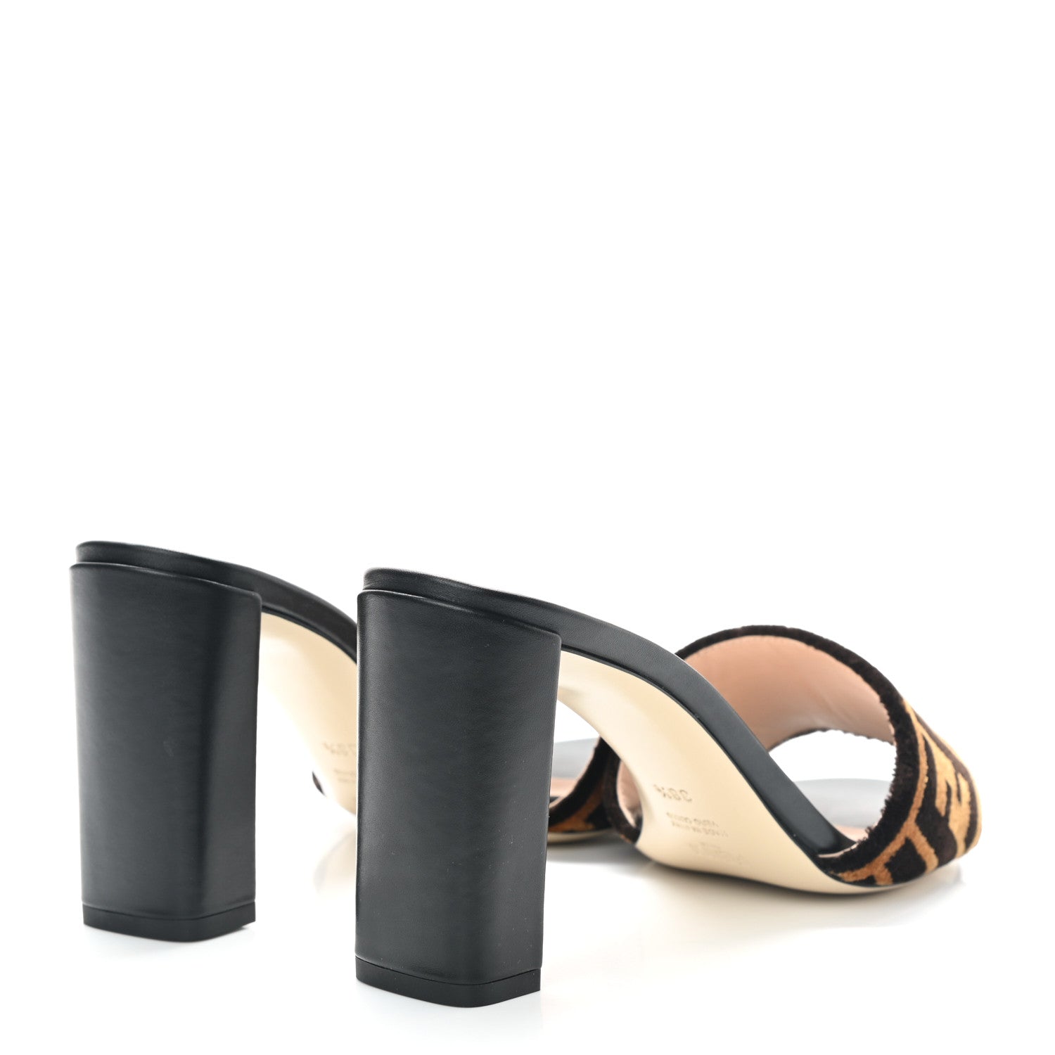 Fendi Velvet FF Slide Sandals 38.5 Tobacco 4 of 7