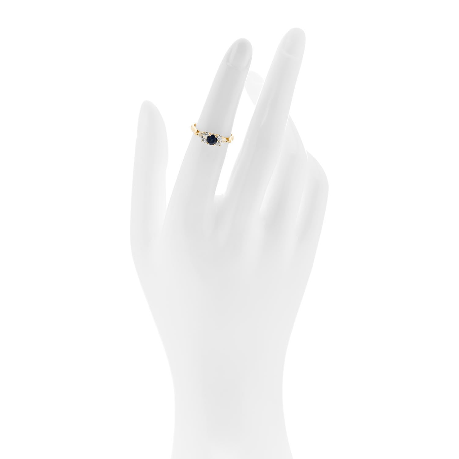 Tiffany 18K Yellow Gold Diamond Blue Sapphire Victoria Ring 48 4.5 2 of 6