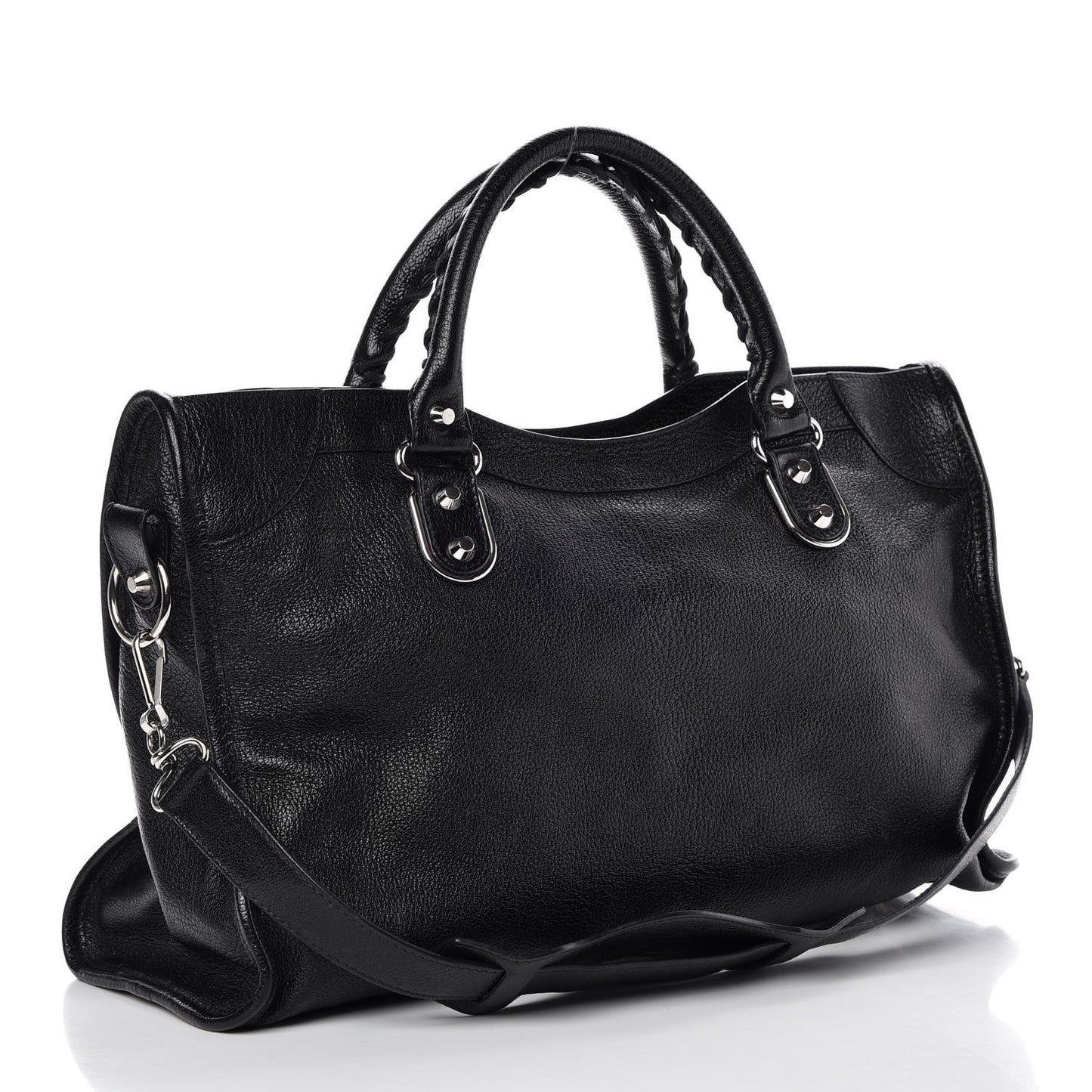 Chevre Silver Metallic Edge Hardware City Black