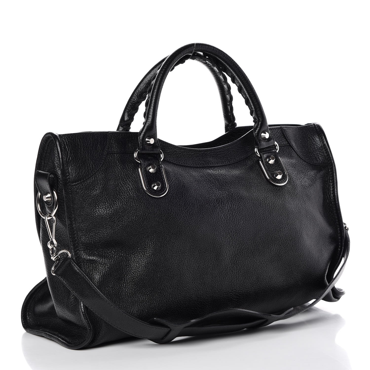 Balenciaga Chevre Silver Metallic Edge Hardware City Black 4 of 13