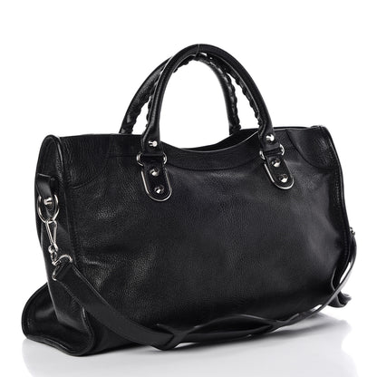Balenciaga Chevre Silver Metallic Edge Hardware City Black 4 of 13