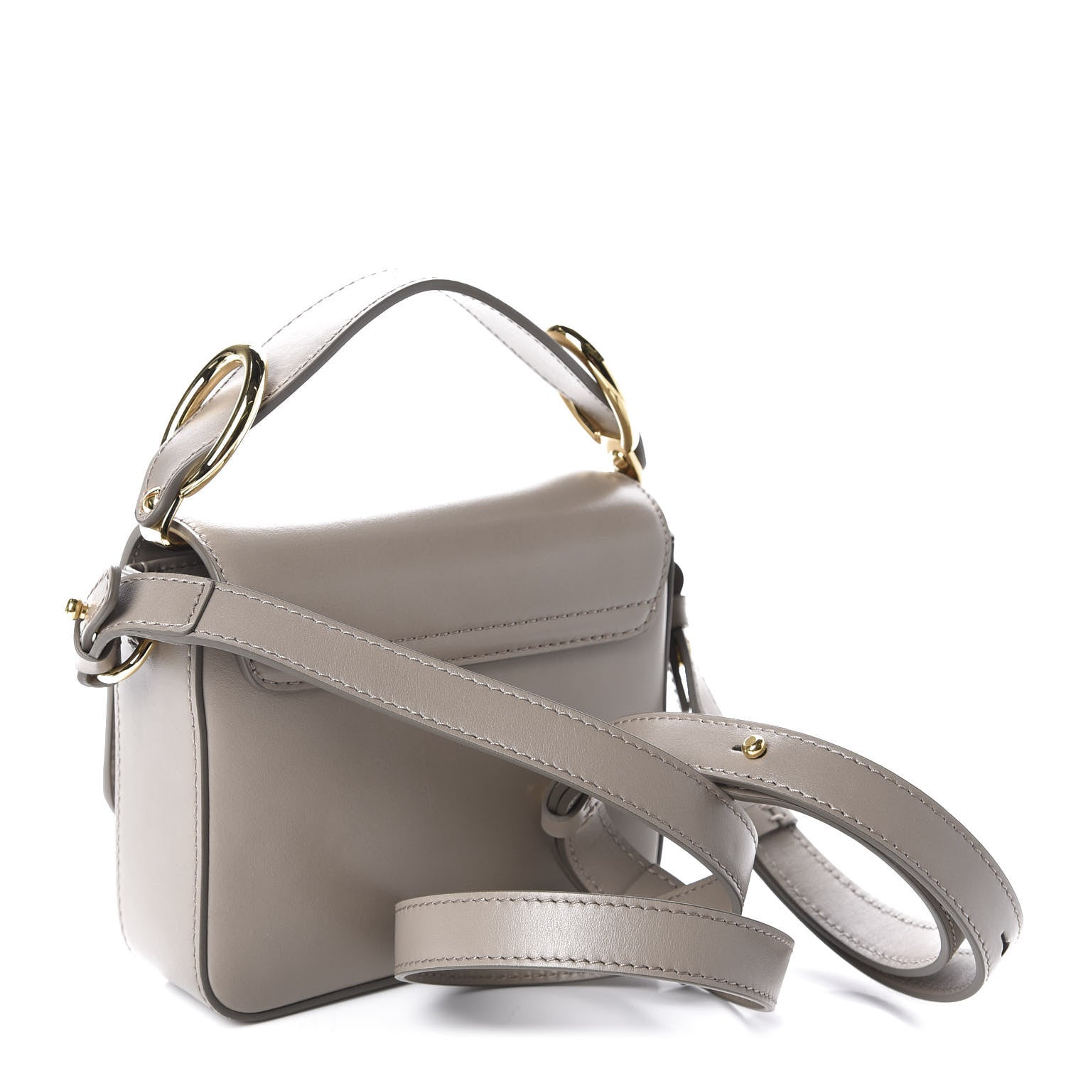Chloe Shiny Calfskin Suede Mini C Double Carry Motty Grey 3 of 10