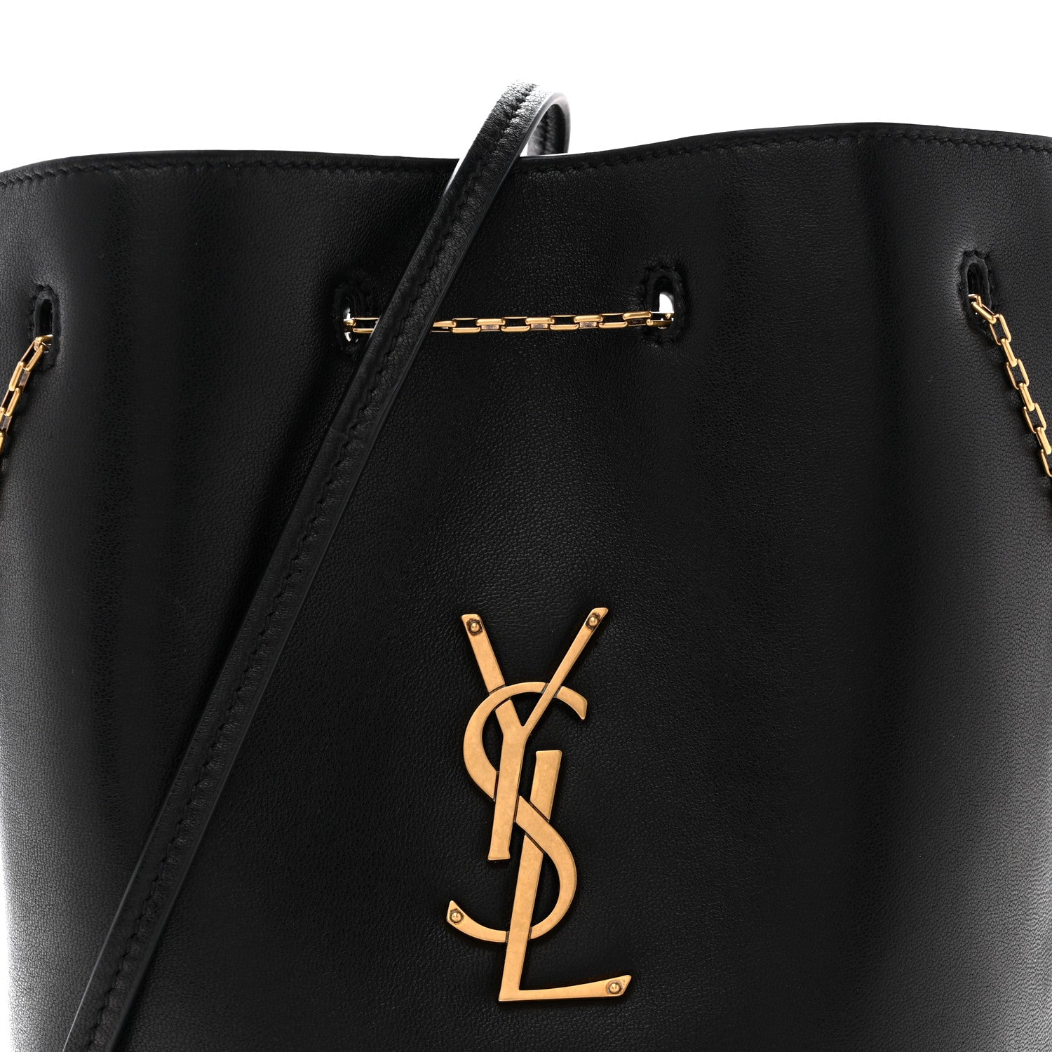 Saint Laurent Lambskin Pochon Shoulder Bag Black 8 of 10