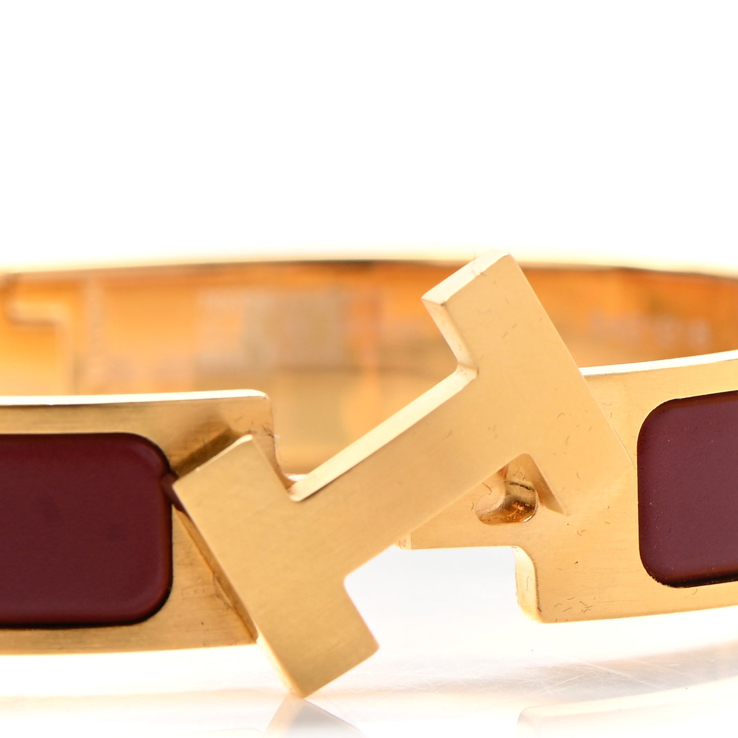 Matte Enamel Narrow Clic Clac HH Bracelet GM Rouge H
