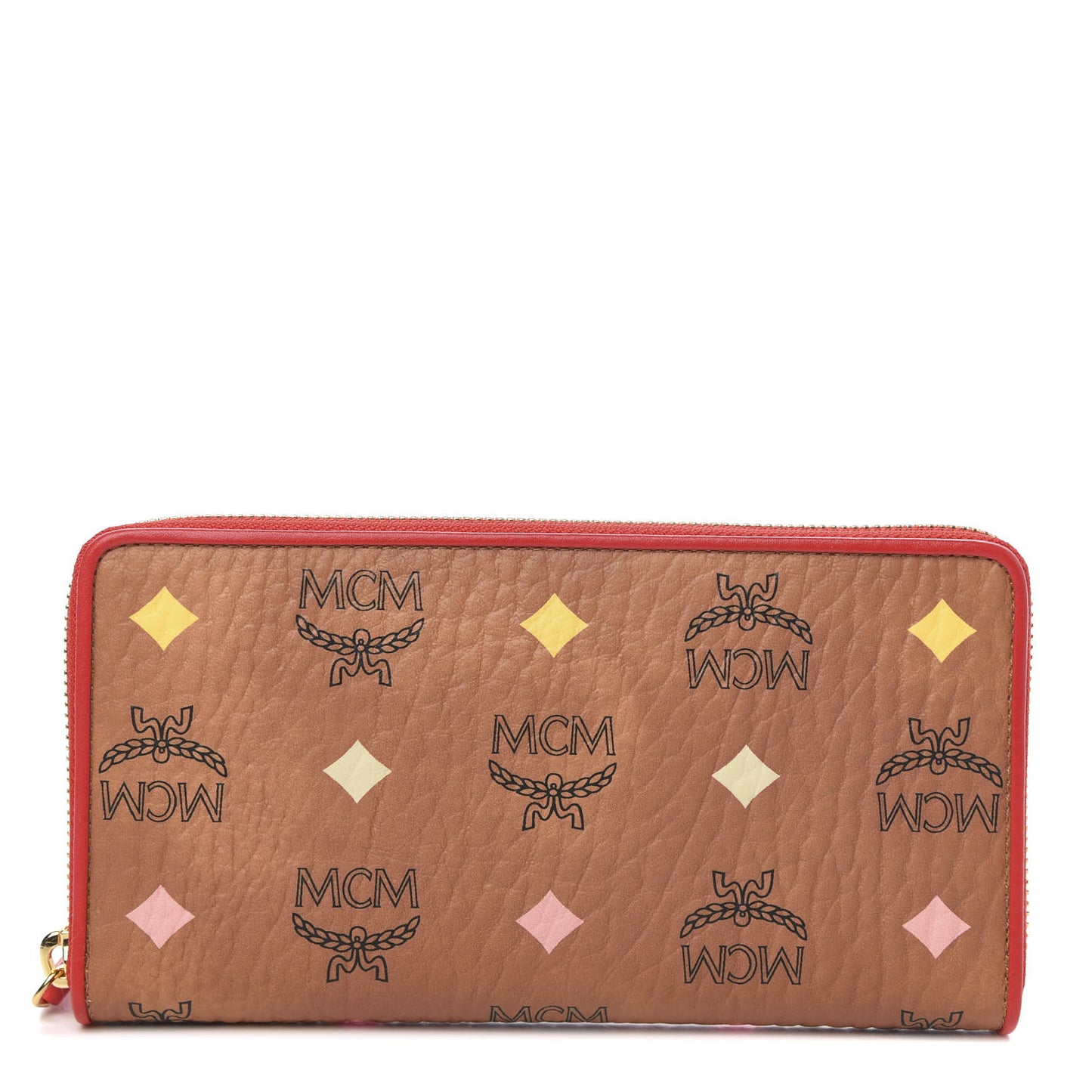 Skyoptic Visetos Zip Around Wallet Cognac Red
