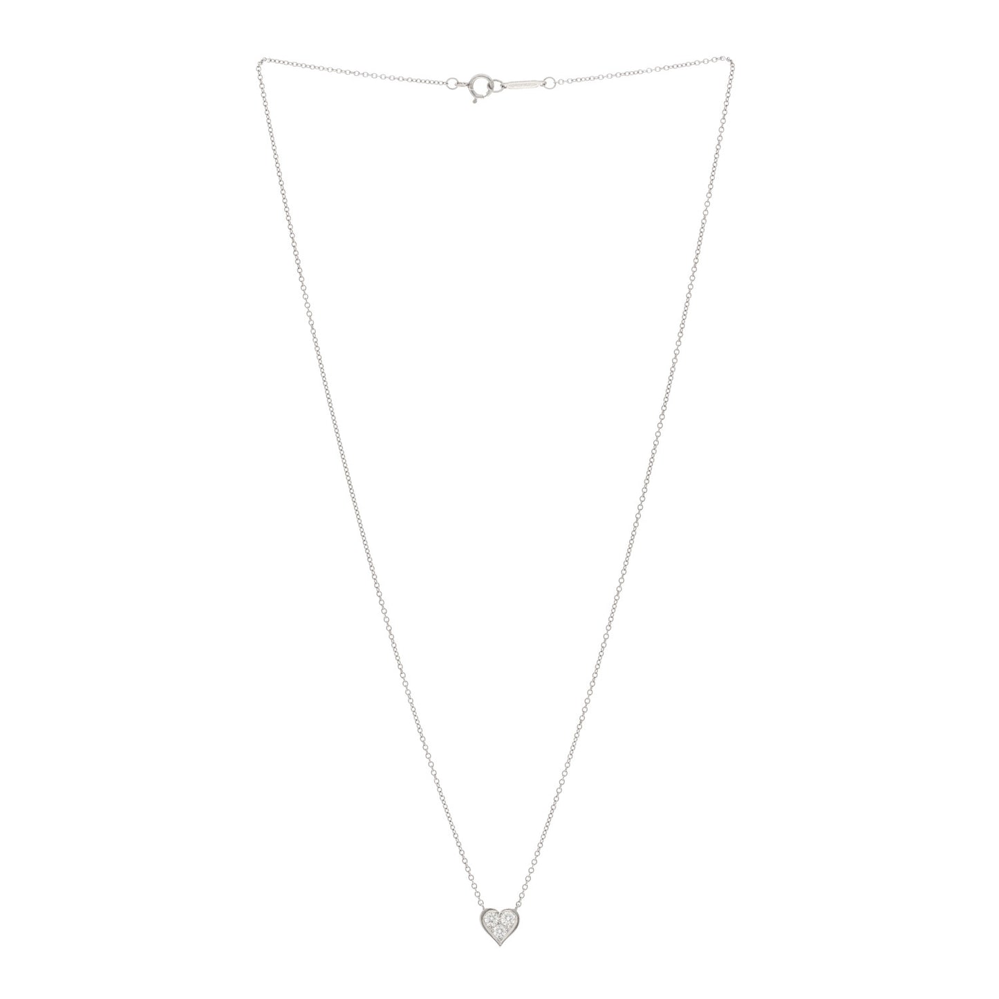 Platinum Diamond Heart Pendant Necklace