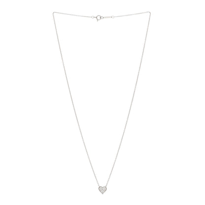 Tiffany Platinum Diamond Heart Pendant Necklace 3 of 4