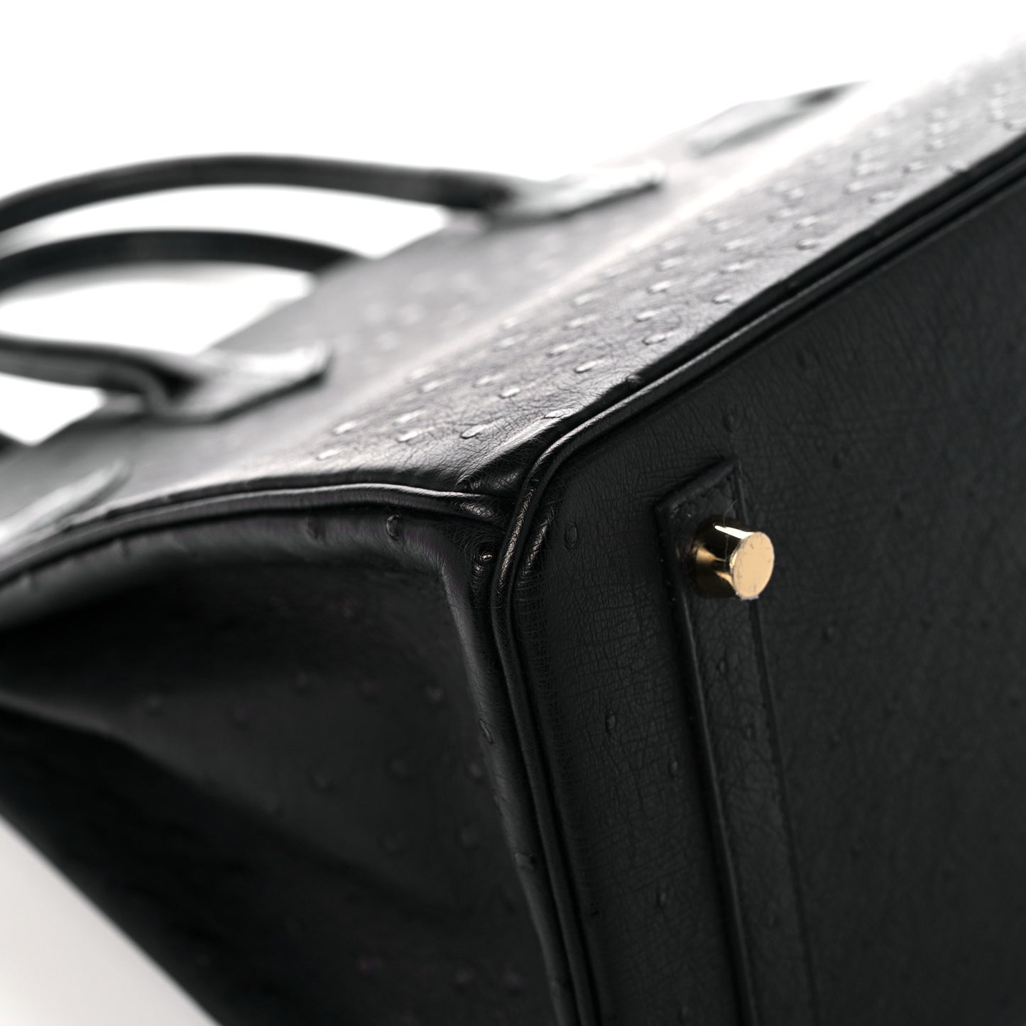 Ostrich Shiny Alligator Birkin Touch 30 Black