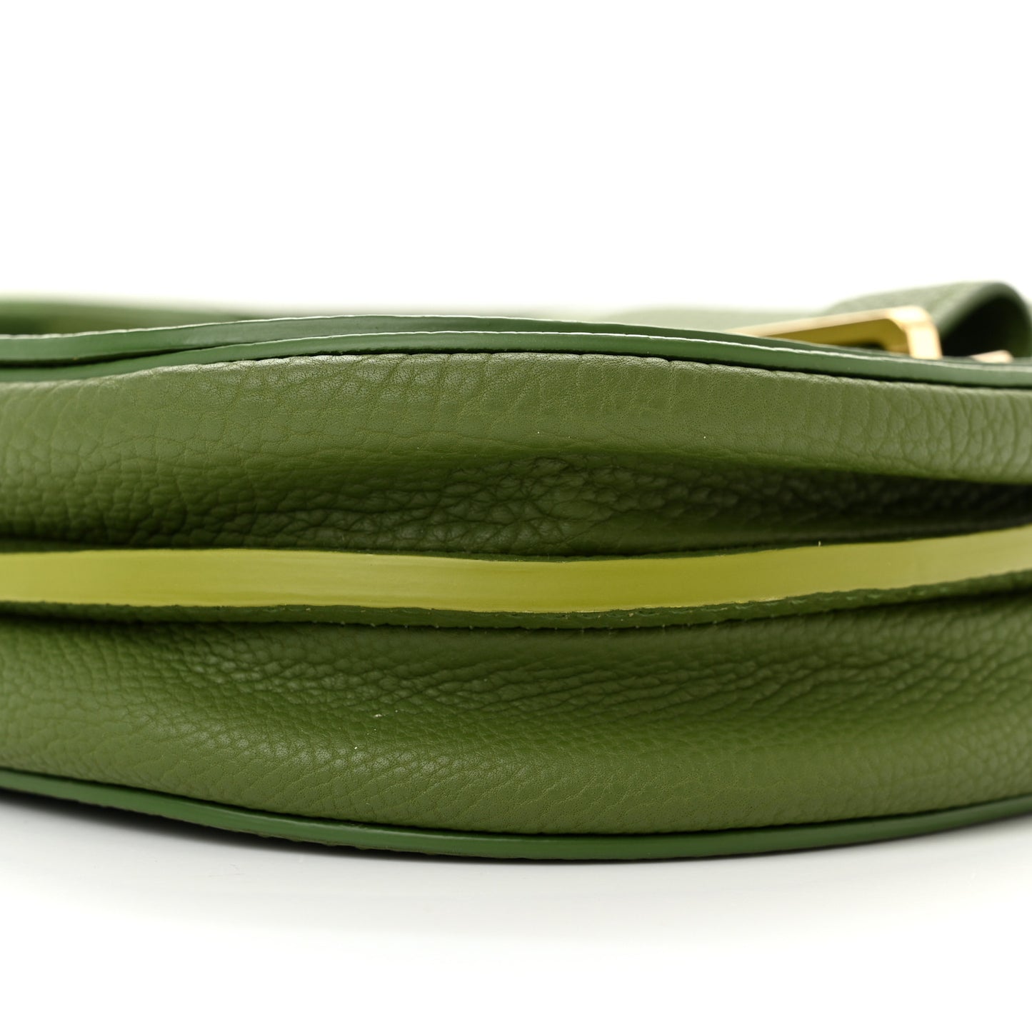 Crispy Calfskin Mini Le Mutin Saddle Bag Green