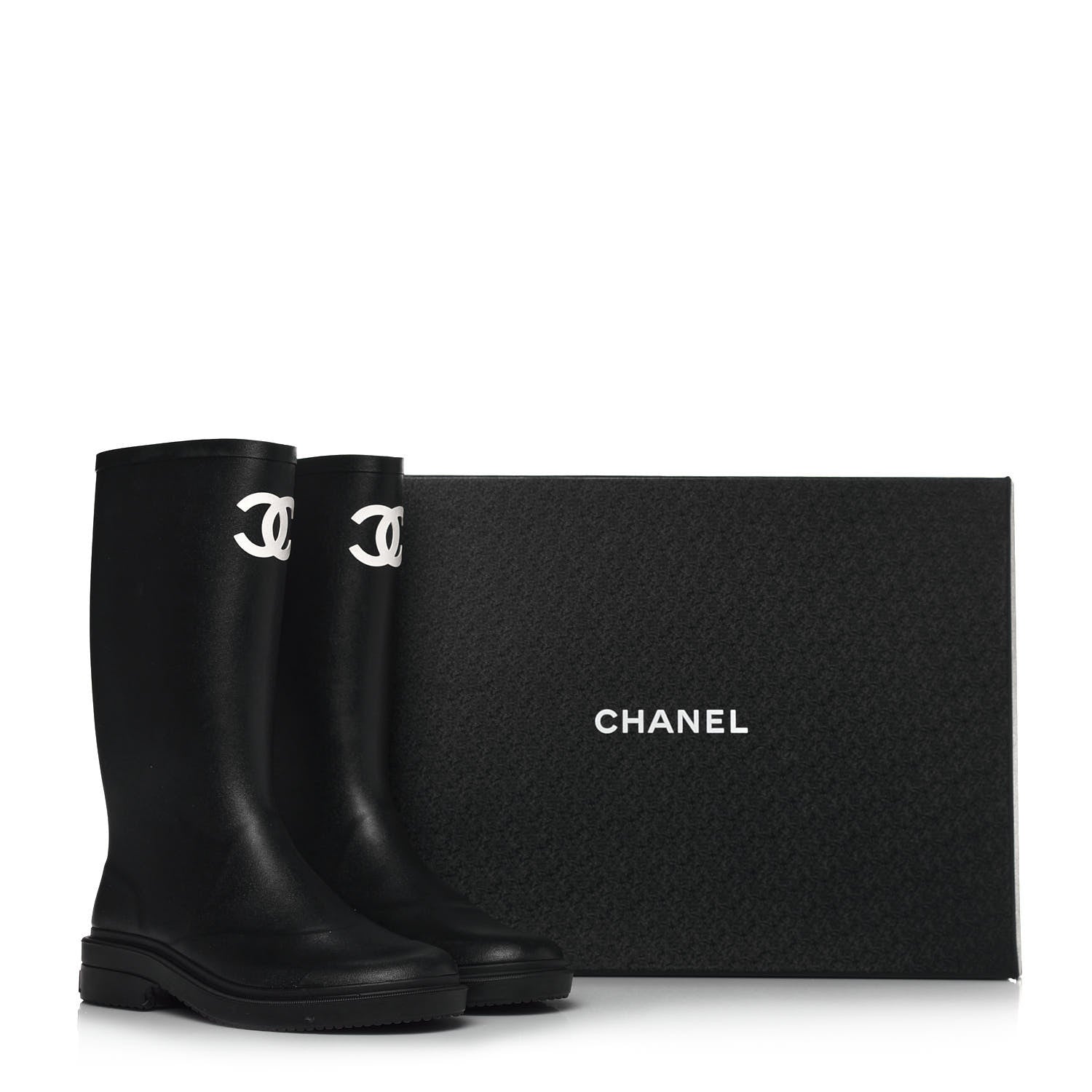 Chanel Caoutchouk CC High Boots 40 Black 8 of 8