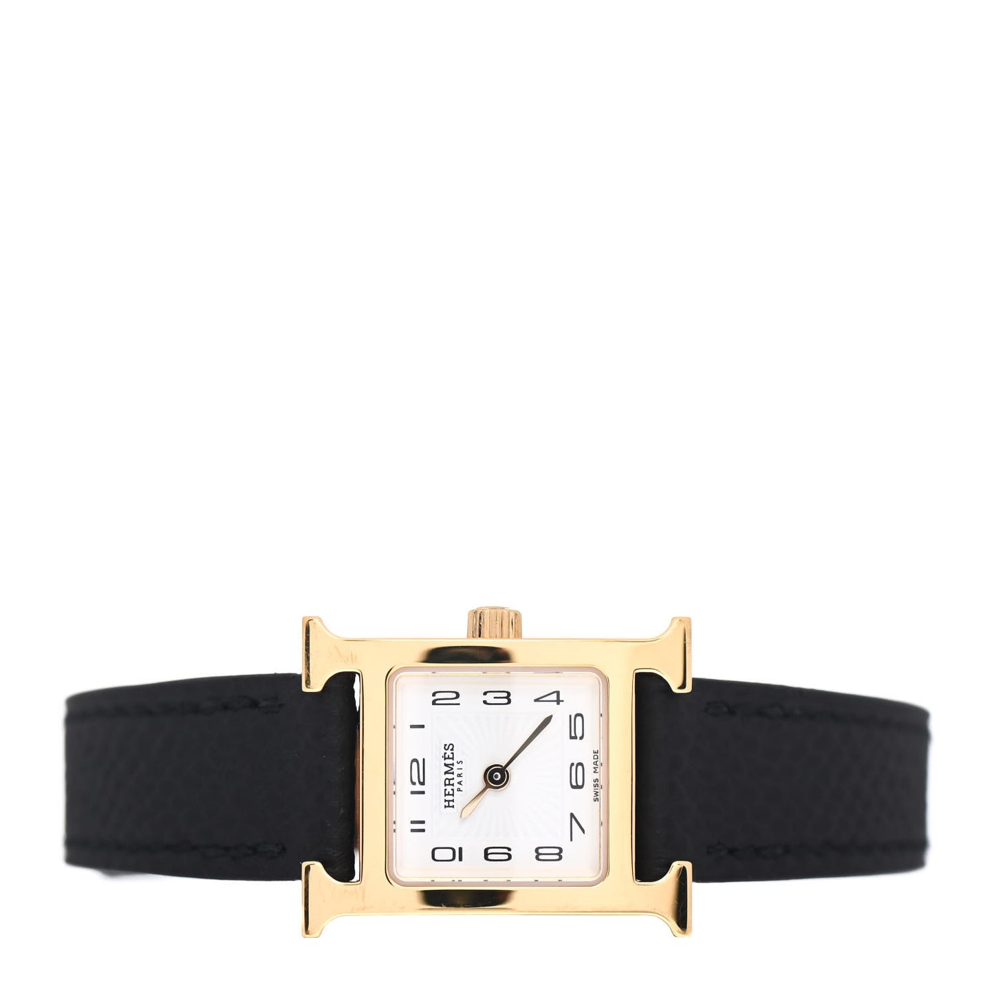 Stainless Steel Epsom 17.2mm Heure H Hour Quartz Watch Noir