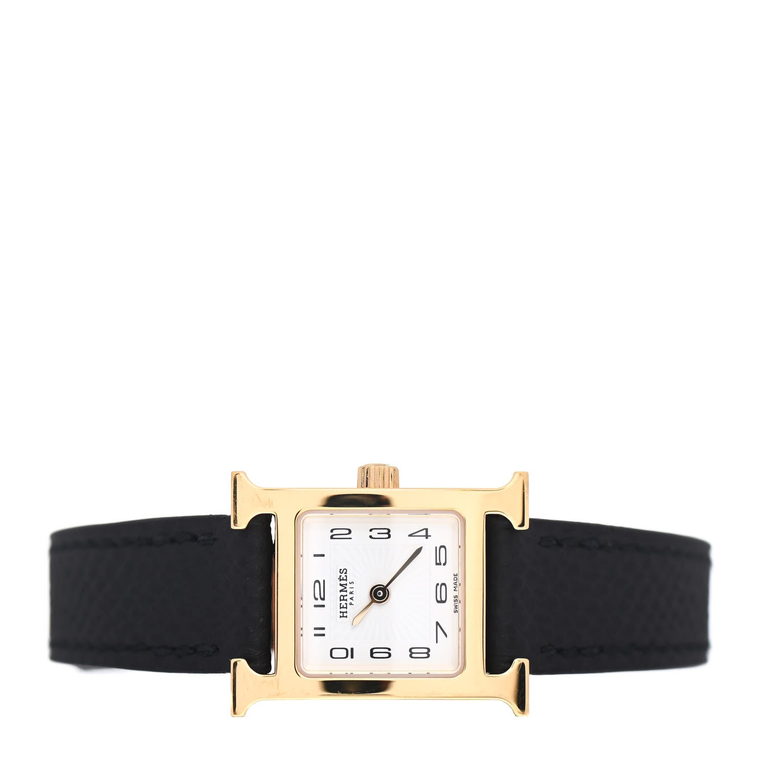 Hermes Stainless Steel Epsom 17.2mm Heure H Hour Quartz Watch Noir 2 of 5