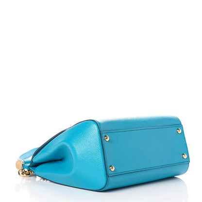 Dolce & Gabbana Dauphine Calfskin Medium Miss Sicily Satchel Turquoise 5 of 7