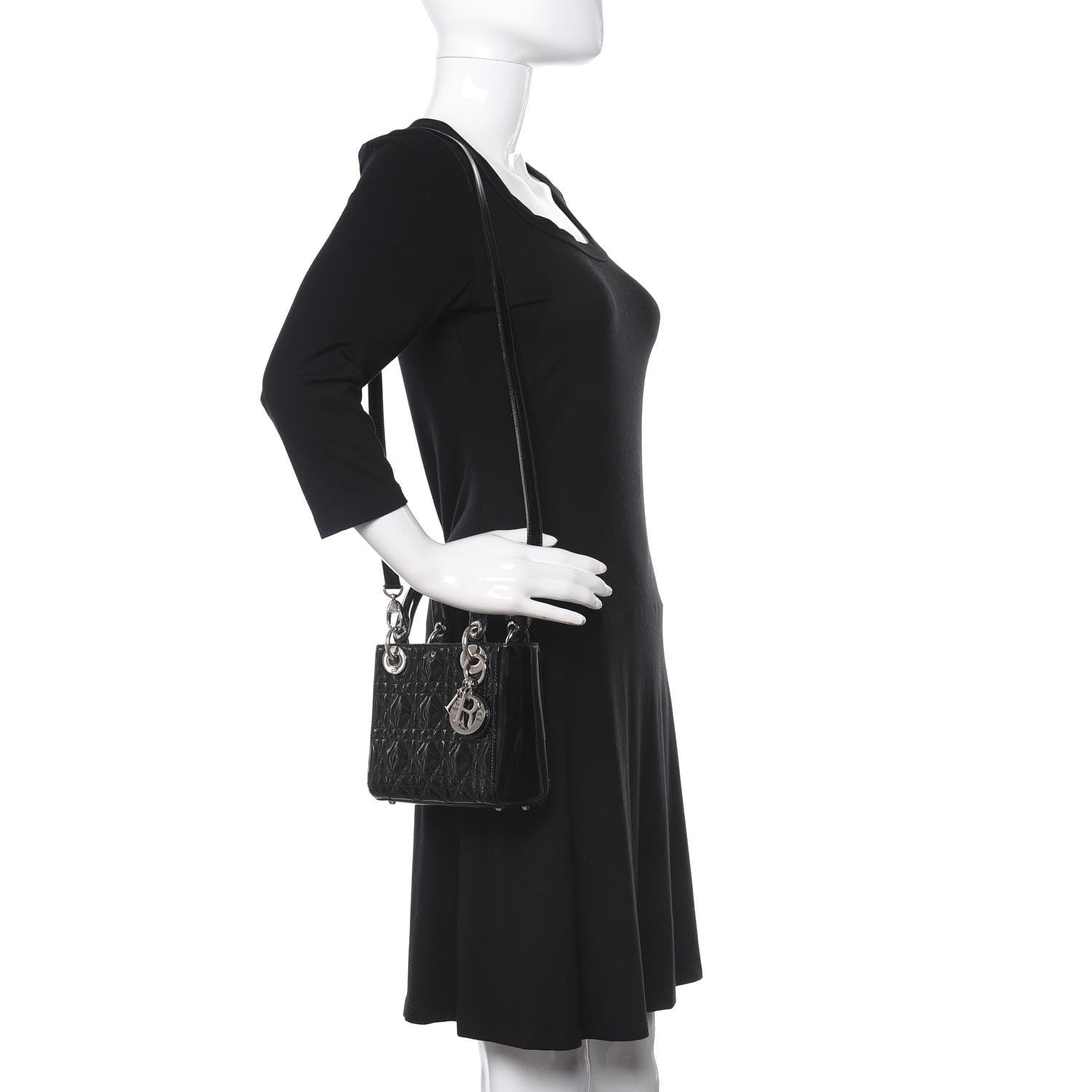 Christian Dior Patent Cannage Mini Lady Dior Black 2 of 10