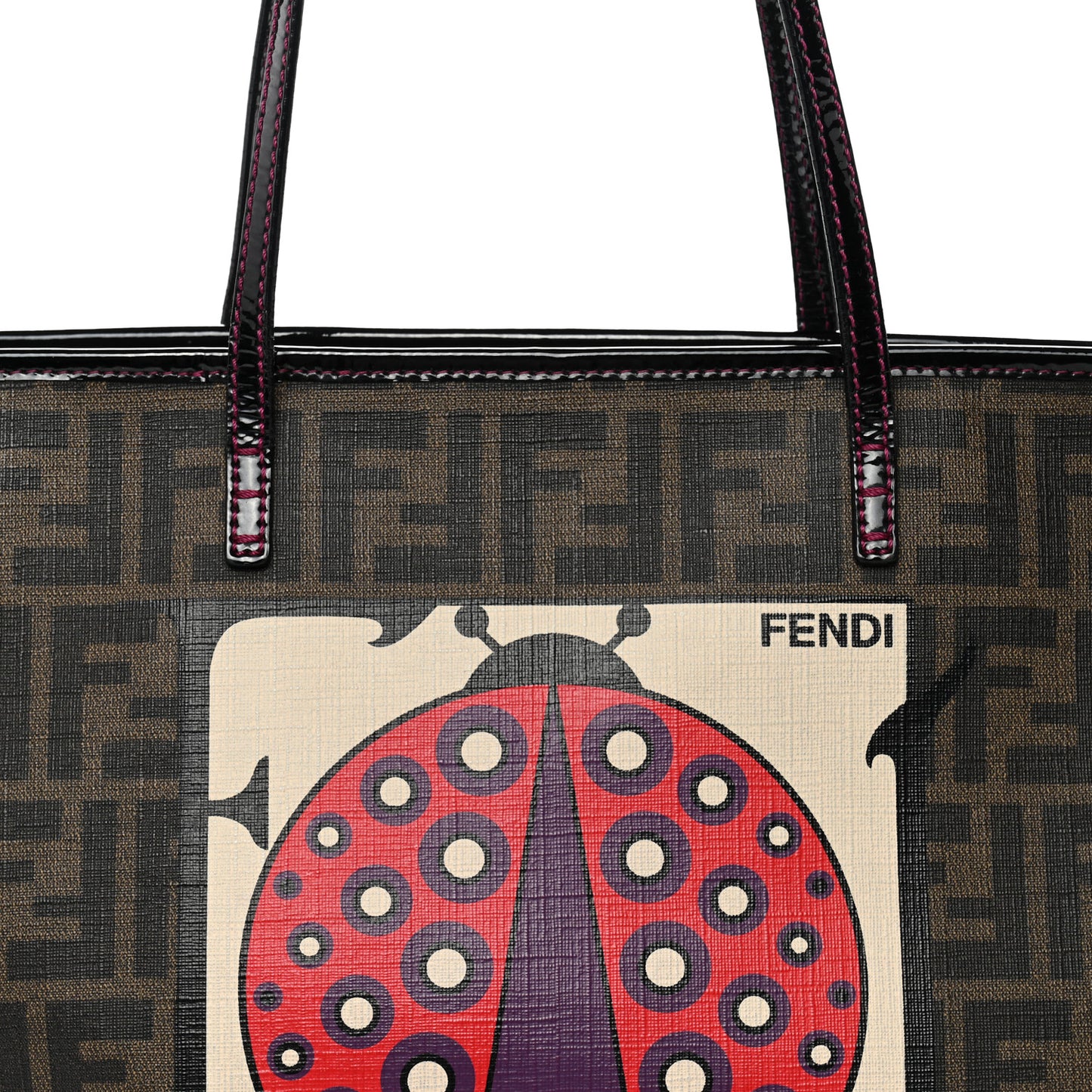 Zucca Spalmati Clover Lady Bug Roll Tote Tobacco