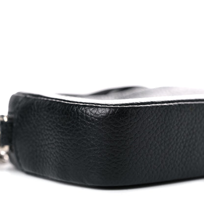 Balenciaga Grained Calfskin Logo Mini Cash Crossbody Pouch Black Fluo Green 7 of 9