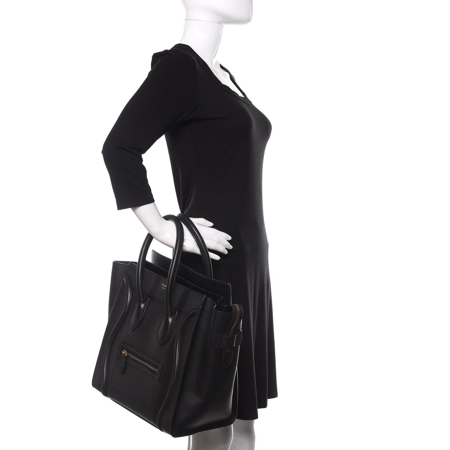 Celine Smooth Calfskin Mini Luggage Black 2 of 13
