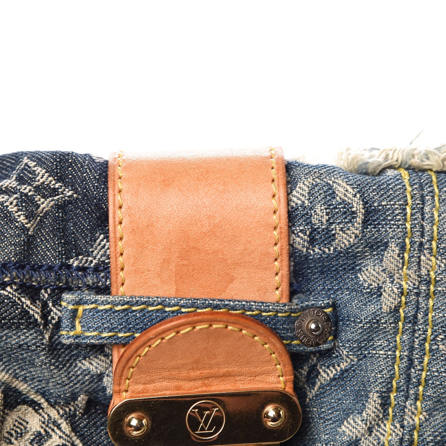 Denim Patchwork Posty Messenger Bag Blue