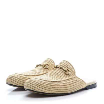 Gucci Raffia Mens Princetown Slippers 11 Naturale Sand Storm 3 of 8