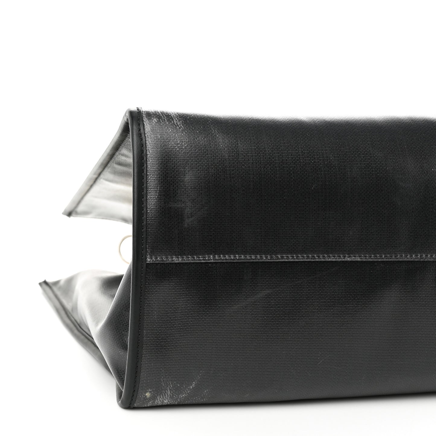 X SARAH COLEMAN Coated Canvas FF Fish Eye Logo Shopping Tote Black White