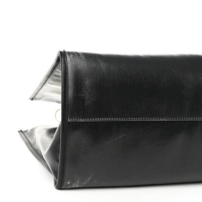 Fendi X SARAH COLEMAN Coated Canvas FF Fish Eye Logo Shopping Tote Black White 9 of 11
