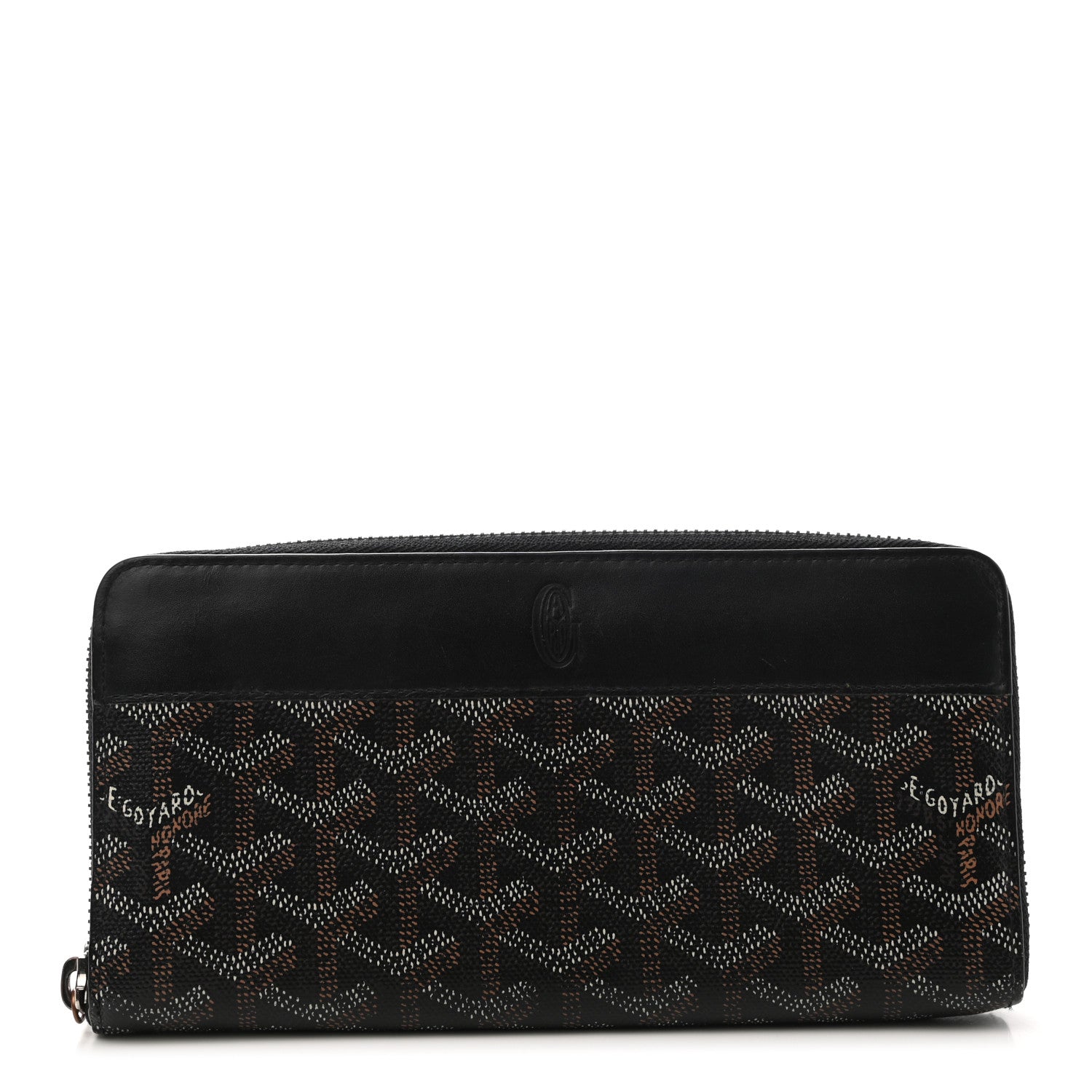 Goyard Goyardine Matignon Zip Around GM Wallet Black 1 of 8