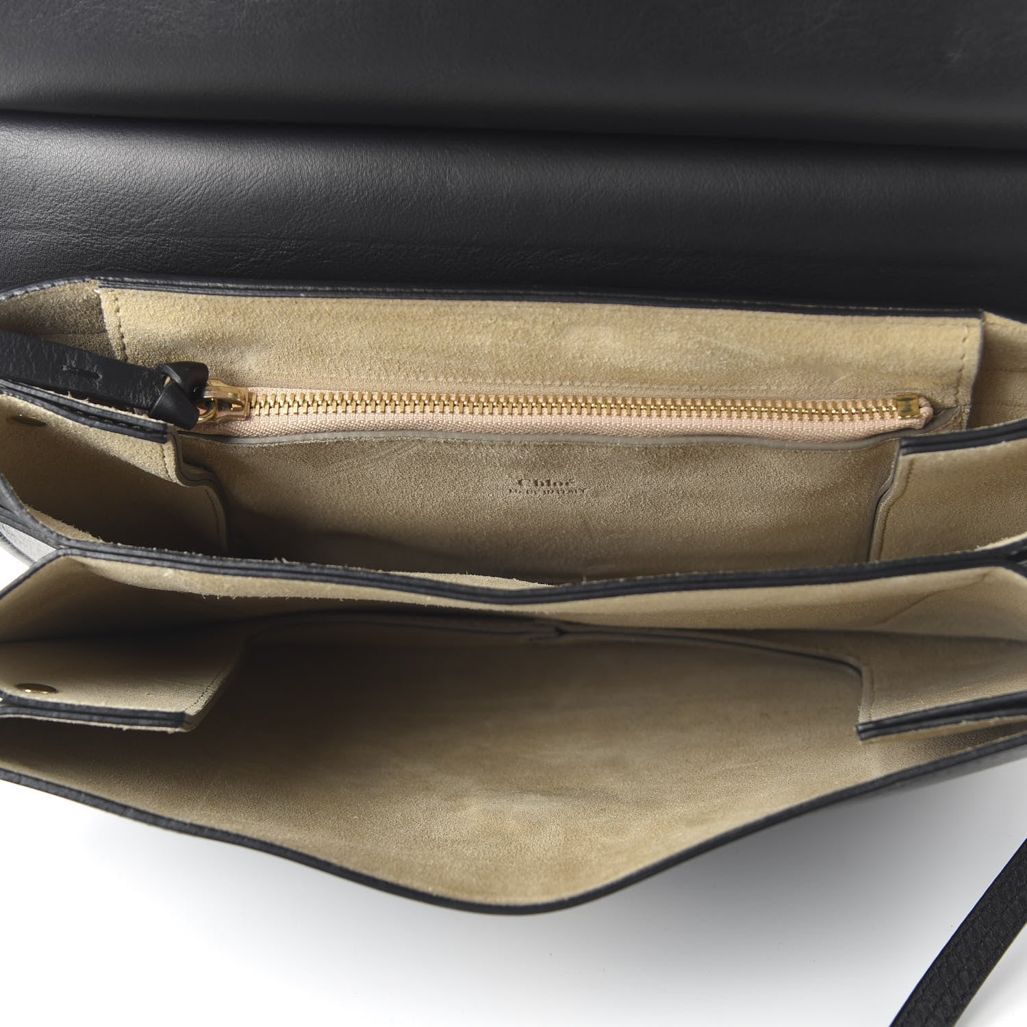 Chloe Suede Calfskin Medium Faye Shoulder Bag Black 5 of 10