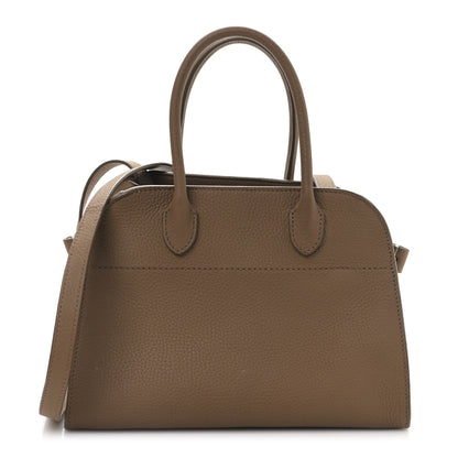 The Row Grained Calfskin Soft Margaux 10 Bag Dark Taupe 1 of 8