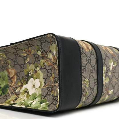 Gucci GG Supreme Monogram Blooms Vertical Tote Beige New Military Black 9 of 10