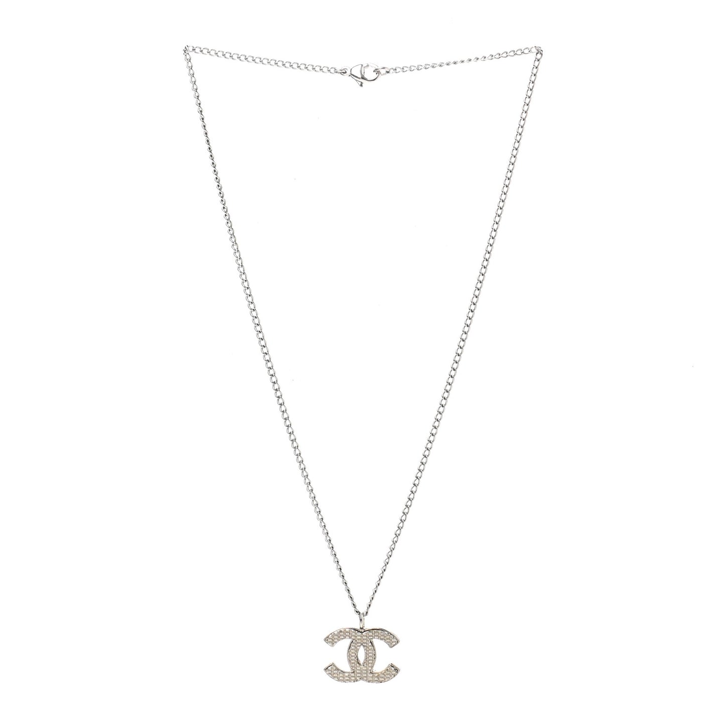 Metal CC Necklace Silver