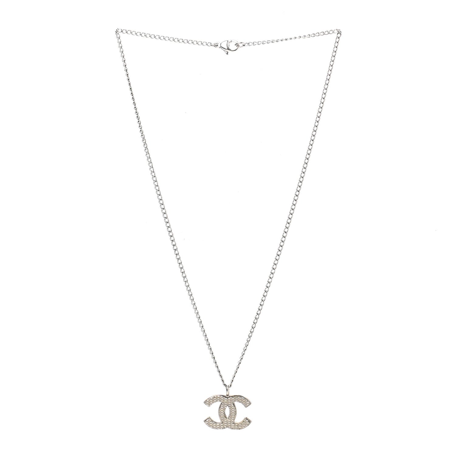 Chanel Metal CC Necklace Silver 3 of 6